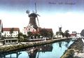 Die Ölmühle und die Frisiamühle um 1900. Im Vordergrund der Fehnkanal.