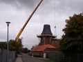 Arbeiten an der Deichmühle - Aufnahme vom 29. September 2004.